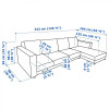 IKEA VIMLE 4-місний з лежаком (493.995.07) - зображення 8