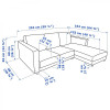 IKEA VIMLE 3-місний з лежаком (693.991.39) - зображення 9