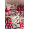 IKEA BUSENKEL Підковдра та наволочка червоний/білий цирковий візерунок 150x200/50x60 с - зображення 7