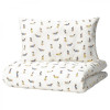 IKEA DROMSLOTT Підковдра 1 наволочка для ліжечка малюнок цуценя/різнокольоровий 110x12 - зображення 1