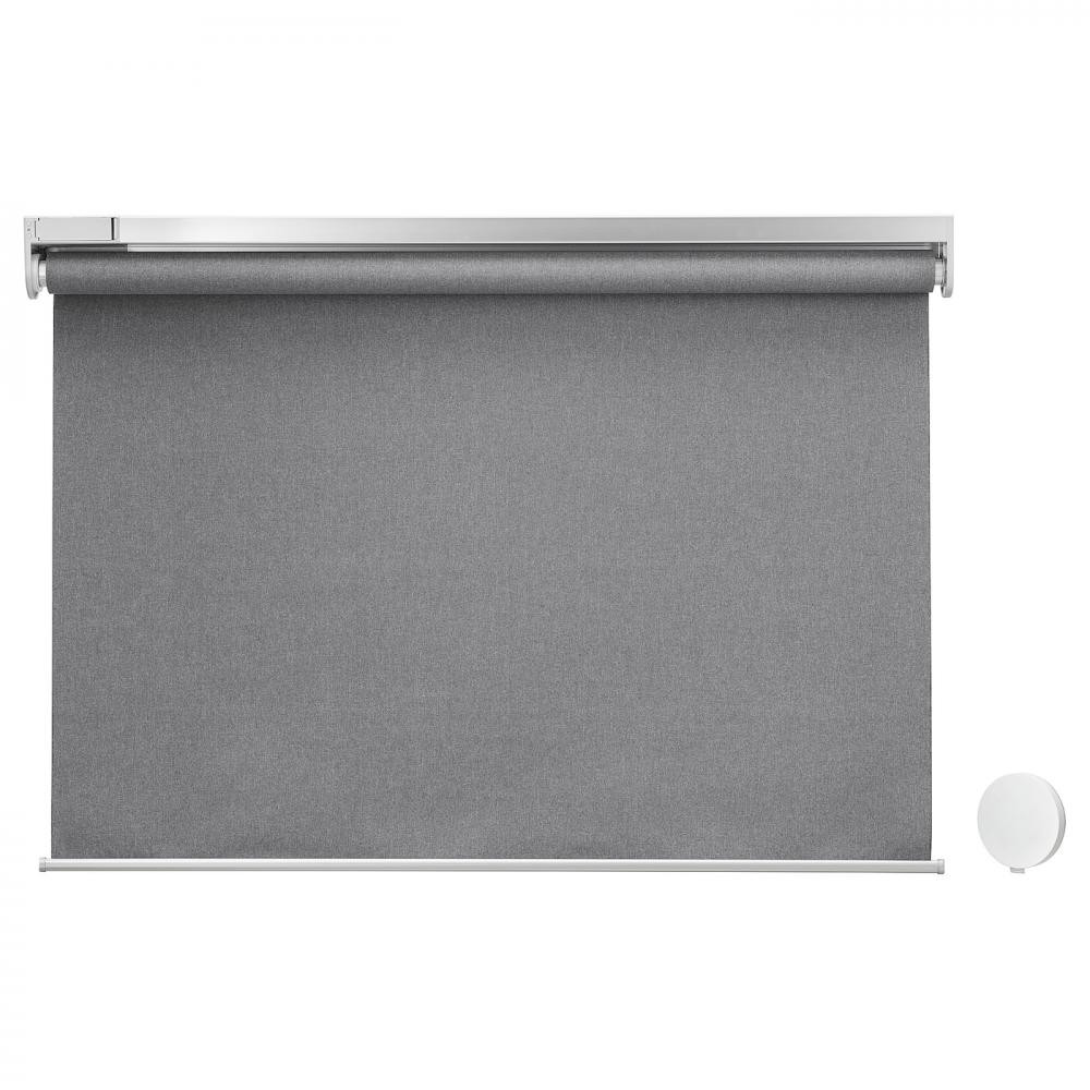 IKEA FYRTUR, 094.992.50, Рулонна штора блекаут з воротами, сірий, 80х195 см - зображення 1