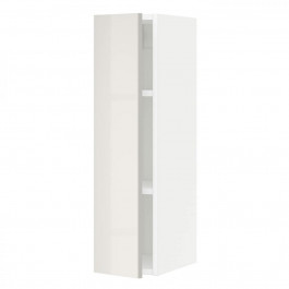 IKEA METOD(794.648.98) навісна шафа з полицями, білий / Ringhult світло-сірий