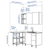 IKEA ENHET 493.382.17 Кутова кухня антрацит білий - зображення 3
