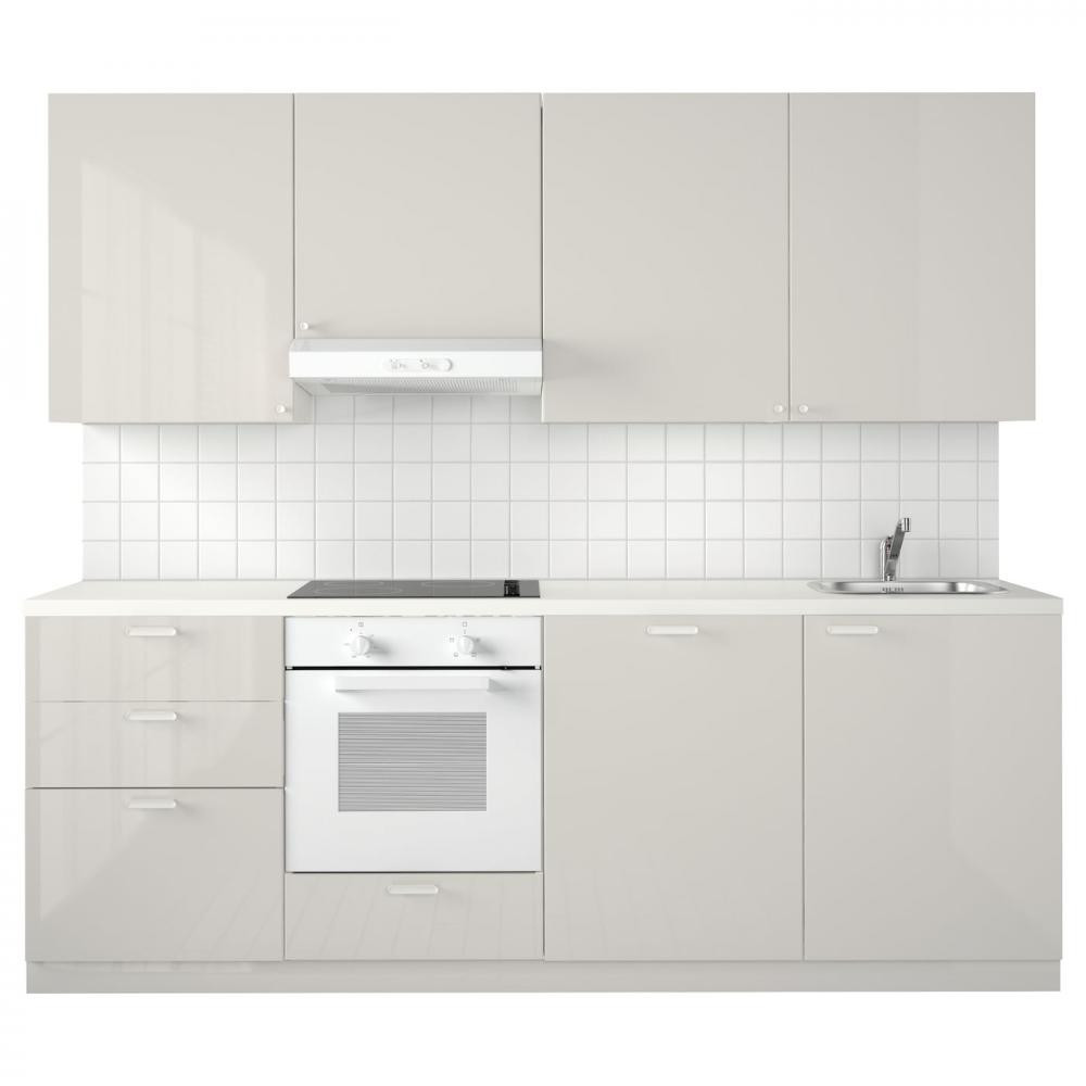 IKEA METOD 994.619.74 Кухня білий МАКСІМЕРА Ringhult світло-сірий 240x60x228 см - зображення 1