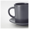 IKEA ИКЕА ДИНЕРА Чашка для кофе эспрессо с блюдцем, темно-серый, 90 мл 603.628.09 - зображення 3