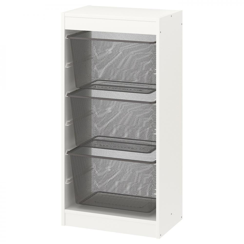 IKEA TROFAST(394.787.17) стелаж з контейнерами, білий / темно-сірий - зображення 1