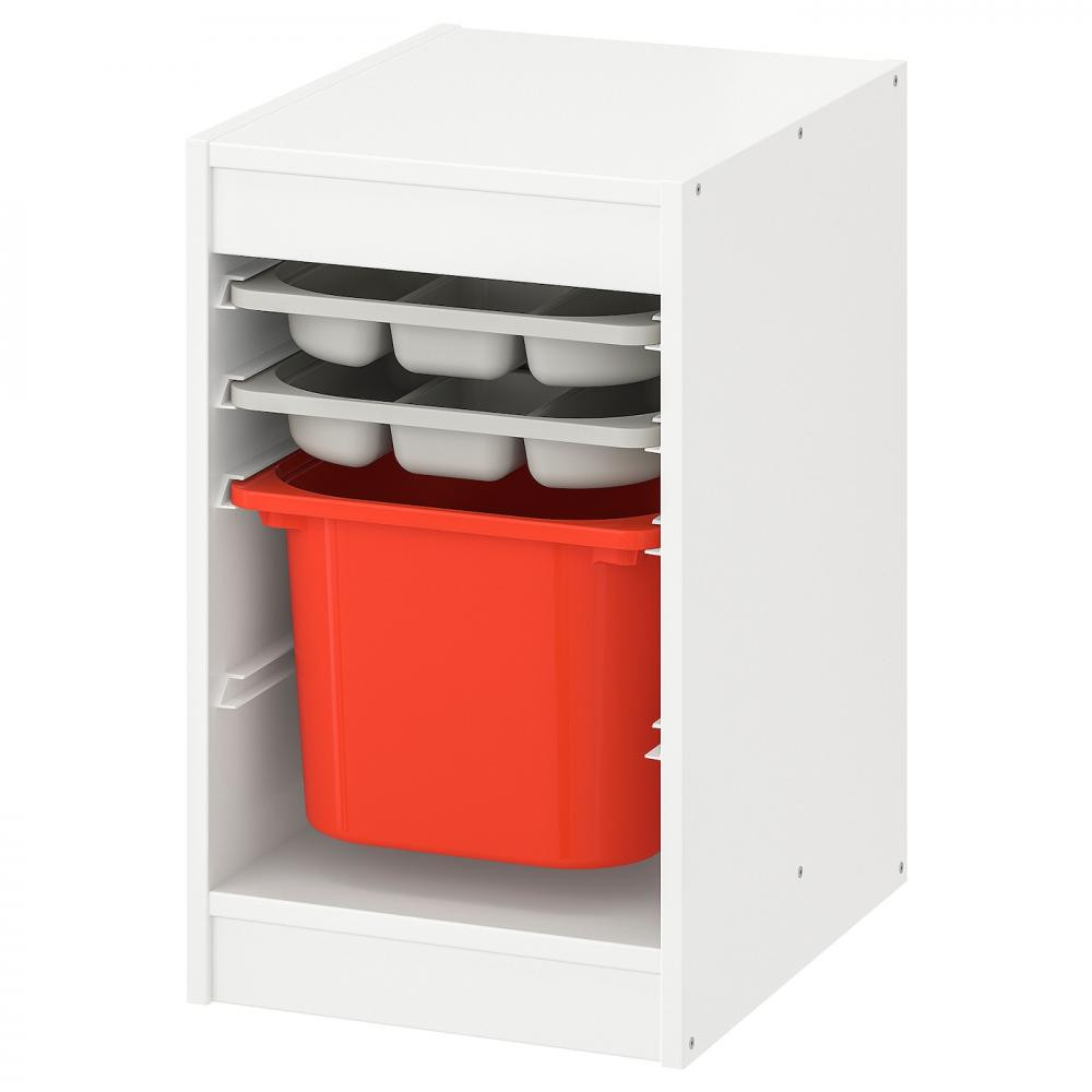 IKEA TROFAST(194.803.92) коробка/лотки для зберігання kmb, білий сірий/помаранчевий - зображення 1