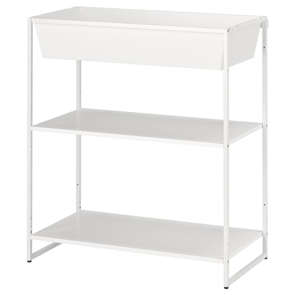 IKEA JOSTEIN(594.371.94) полиця з контейнером, вхід/вихід/білий метал - зображення 1