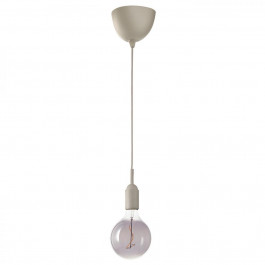 IKEA GRAVACKA / MOLNART(694.844.58) підвісний світильник з лампочкою, бежеве/сіре прозоре скло