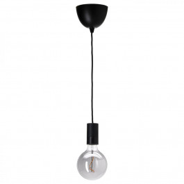 IKEA SUNNEBY / MOLNART, 194.783.13, Світильник підвісний, чорний, круглий сірий прозоре скло, 125 мм