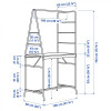 IKEA ИКЕА HVERUD / DALFRED, 194.289.07 - Стол и 2 табурета, черный, черный, 105 см - зображення 9