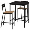 IKEA SANDSBERG / SANDSBERG, 394.204.20 - Барный стол и 2 барных стула, черный, черный, 67x67 см - зображення 1