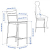 IKEA SANDSBERG / SANDSBERG, 394.204.20 - Барный стол и 2 барных стула, черный, черный, 67x67 см - зображення 8