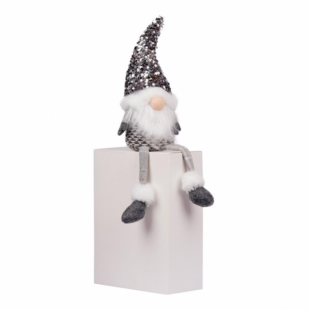 YES! Fun Новорічна фігурка  Гном, срібна паєтка, 45 см (973732) - зображення 1
