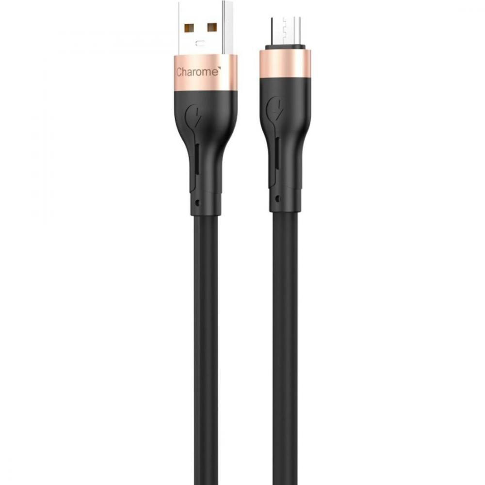 CHAROME C23-01 USB Type-A to Micro USB 1m Black (6974324910748) - зображення 1