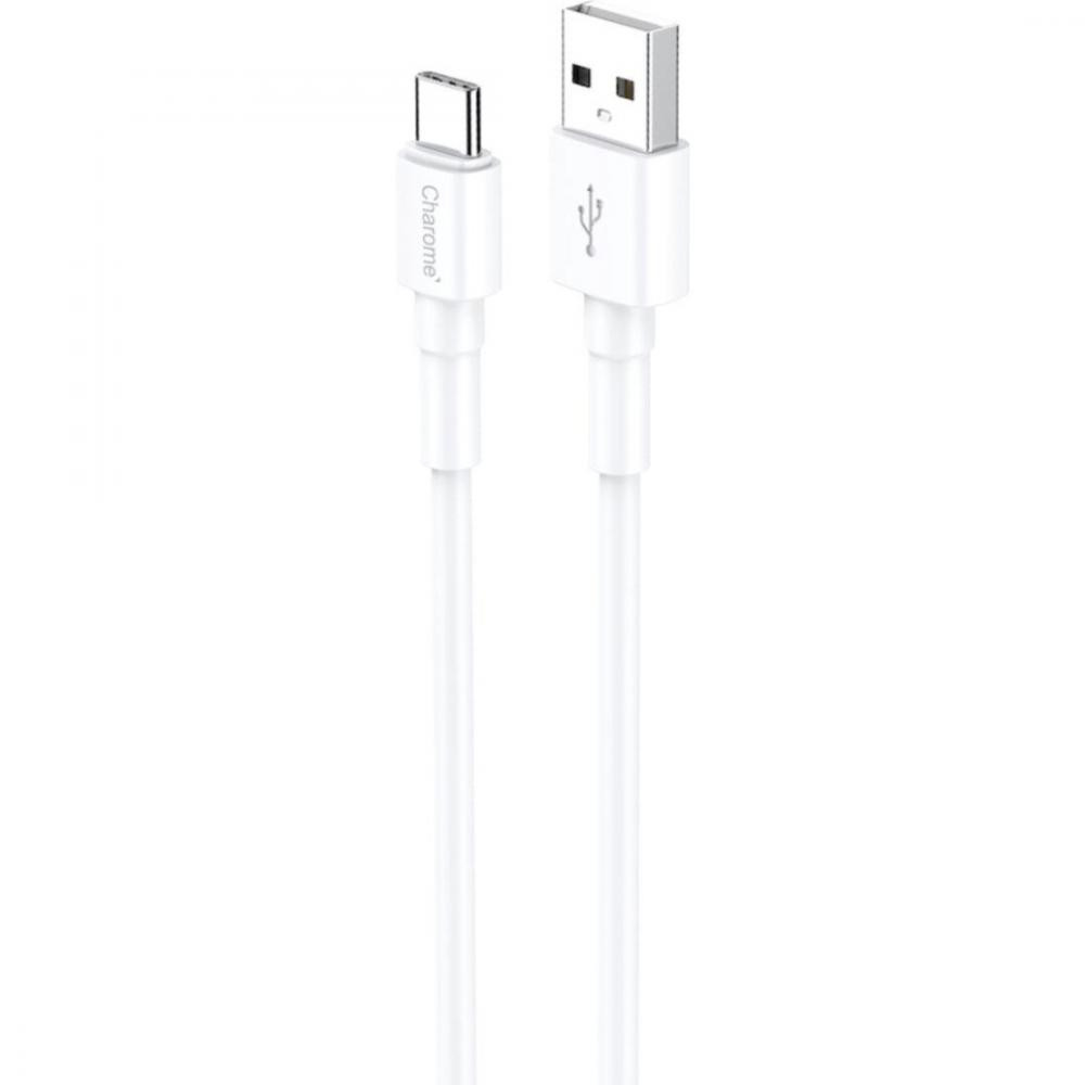 CHAROME C21-02 USB Type-A to USB Type-C 1m White (6974324910519) - зображення 1