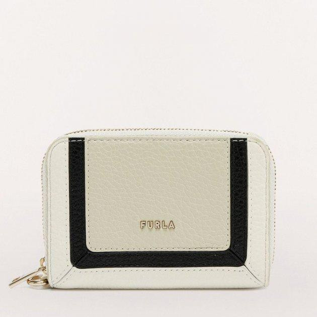 FURLA Женский кожаный кошелек  Babylon S Zip Around Cc PDJ5UNOBX01900736S Marmo White Cotton/Nero (8000701 - зображення 1