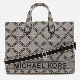   Michael Kors Сумка крос-боді жіноча  Gigi Large Empire Logo Jacquard Tote Bag 30S3S3GT3J006 Чорна (196163827131)