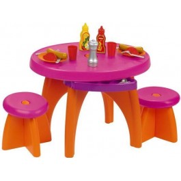 Ecoiffier Набор стол + 2 стула и 15 аксесесуаров (001735)