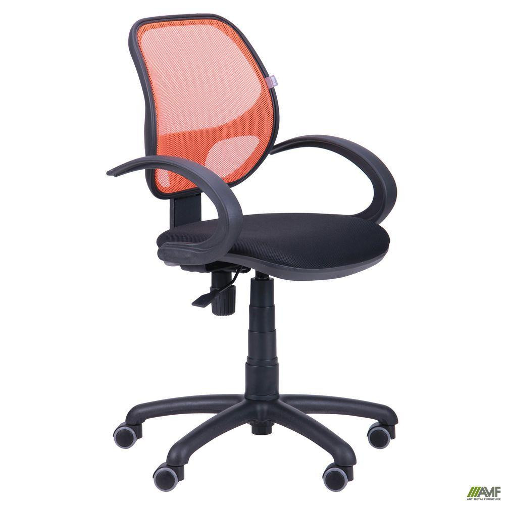 Art Metal Furniture Байт/АМФ-5 сиденье Сетка черная/спинка Сетка оранжевая (116970) - зображення 1