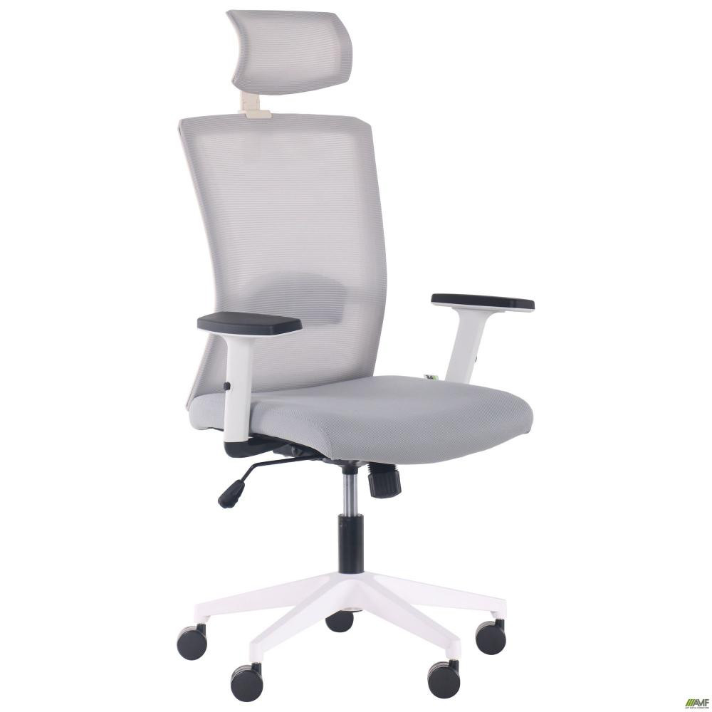 Art Metal Furniture Uran White HR сиденье Нест-19 св.серая/спинка Сетка SL-01 св.серая (377262) - зображення 1
