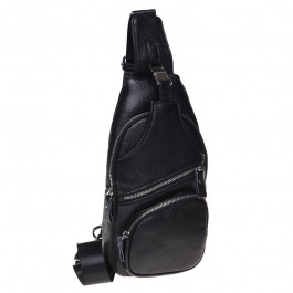 Borsa Leather Чоловіча сумка-слінг  чорна (K15026-black)