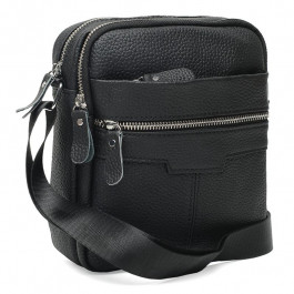 Borsa Leather Чоловіча сумка через плече  чорна (K18016a-black)