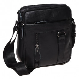 Borsa Leather Мужская сумка через плечо  черная (K11169a-black)