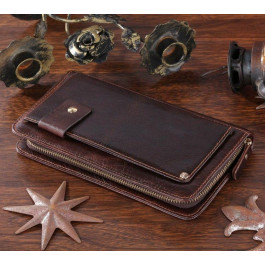 Vintage Оригинальный мужской кошелек - клатч коричневого цвета  (14193)