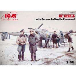   ICM Истребитель Bf-109F-4 с немецким персоналом Люфтваффе (ICM48804)