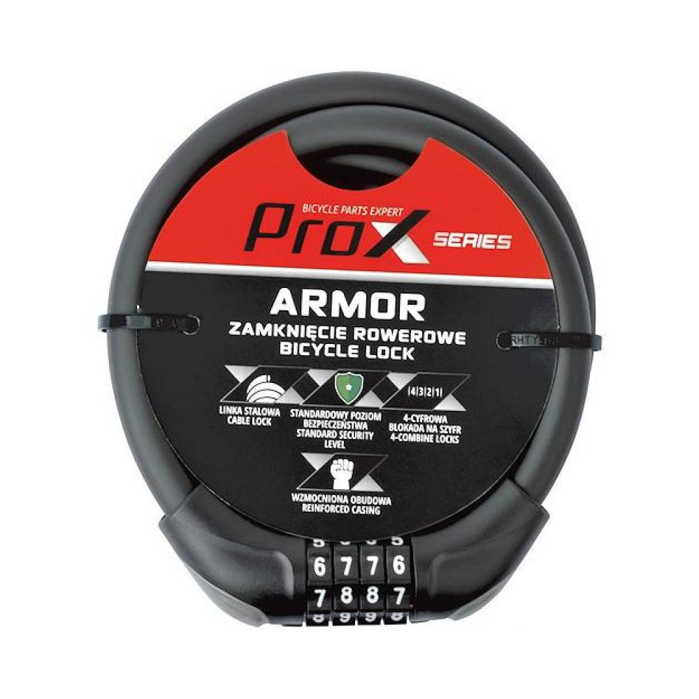 ProX Кодовий  Armor замок 12х1200 мм. Чорний - зображення 1