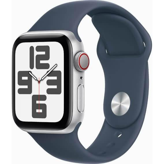 Apple Watch SE 2 GPS + Cellular 40mm Silver Aluminum Case w. Storm Blue Sport Band - M/L (MRGL3) - зображення 1