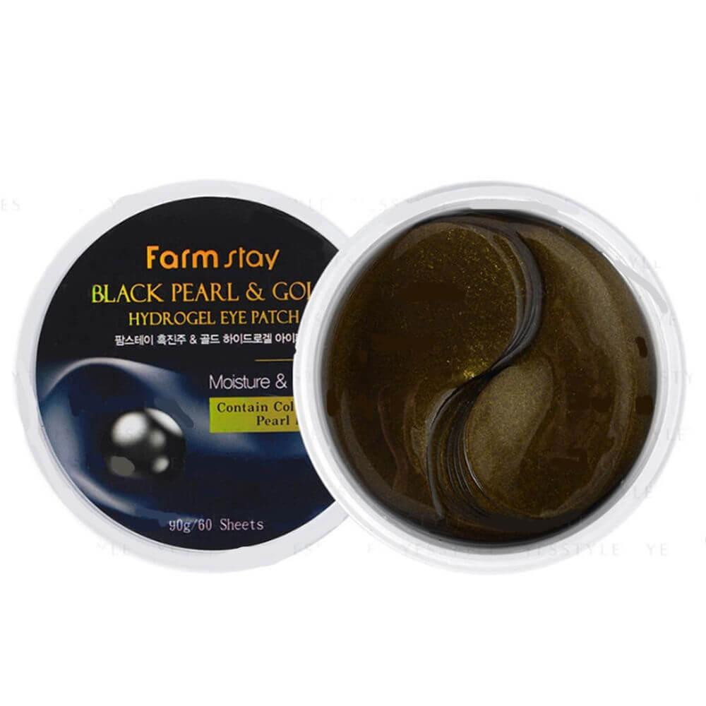 FarmStay Гідрогелеві патчі з чорними перлами і золотом Black Pearl and Gold Hydrogel Eye Patch  60 шт - зображення 1