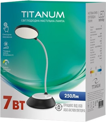 TITANUM LED 7W 3000-6500K USB Black (TLTF-022B) - зображення 1