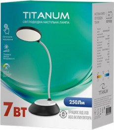 TITANUM LED 7W 3000-6500K USB Black (TLTF-022B)