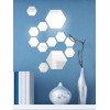 Ваша світлість Дзеркальний настінний акриловий декор наліпка "Гекса" 12 шт. срібло (0053) - зображення 1