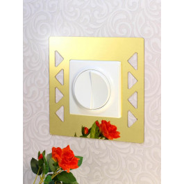 Ваша світлість Дзеркальний настінний акриловий декор рамка наліпка під вимикач №10 золото 1шт. (0138)