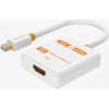 Cabletime mini DisplayPort to HDMI 0.2m v2.0 White (CP27B) - зображення 1