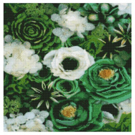 STRATEG Алмазная мозаика «Зеленые оттенки цветов», 50х50 см (GA0001)