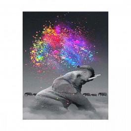 STRATEG Алмазная мозаика  «Слон в красках», 40х50 см FA40382