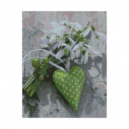STRATEG Алмазная мозаика  «Зеленое сердце», 40х50 см FA40801
