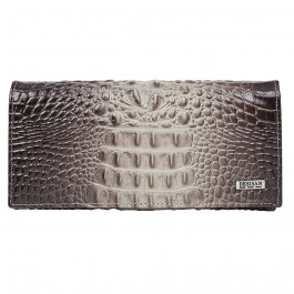   Desisan Шкіряний гаманець жіночий бежевий з тисненням під крокодила  057-830