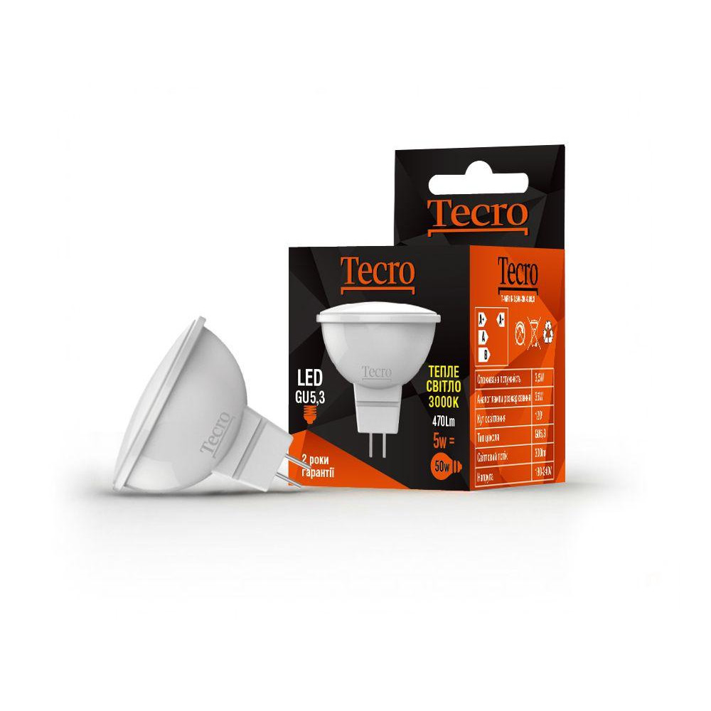 Tecro LED 5W 3000K GU5,3 (T-MR16-5W-3K-GU5,3) - зображення 1