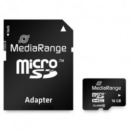 MediaRange 16 GB microSDHC class 10 + SD adapter MR958