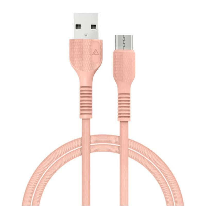 ACCLAB AL-CBCOLOR-M1PH USB to Micro USB 1.2m Peach (1283126518164) - зображення 1