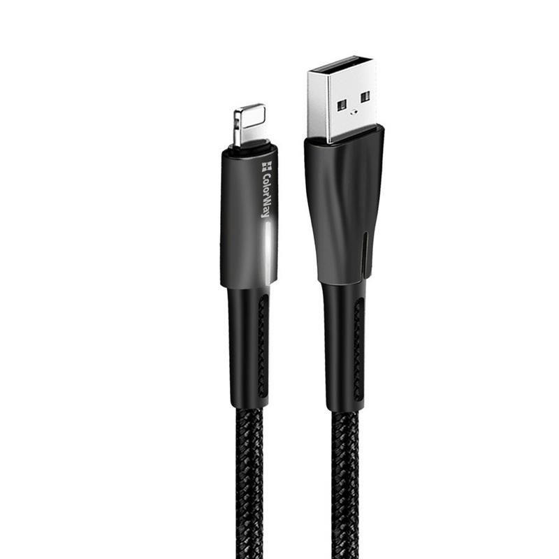 ColorWay USB - Lightning 1m (CW-CBUL035-BK) - зображення 1