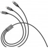 SkyDolphin S63E 3in1 USB to Lightning/USB Type-C/MicroUSB 1.2m Black (USB-000625) - зображення 1