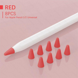 GOOJODOQ Чехол TPU для наконечника стилуса Apple Pencil 1-2 Gen 8шт Red (1005001835985075R)