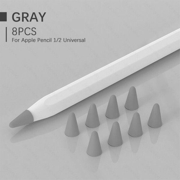 GOOJODOQ Чехол TPU для наконечника стилуса Apple Pencil 1-2 Gen 8шт Grey (1005001835985075G) - зображення 1