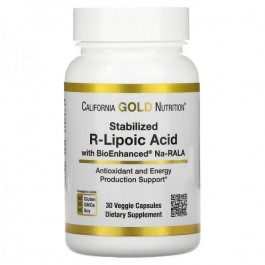 California Gold Nutrition Стабилизированная R-липоевая кислота, Stabilized R-Lipoic Acid, , 30 растительных капсул